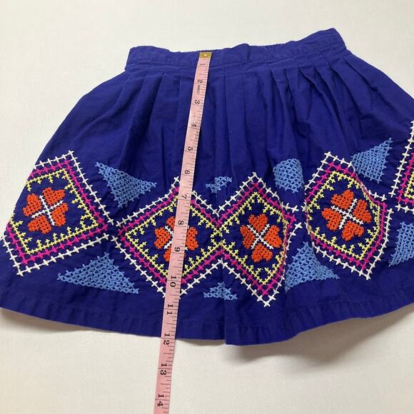 Mini Boden Embroidered Festival Skirt Girls Size 4-5 Blue 100% Cotton - Picture 10 of 11